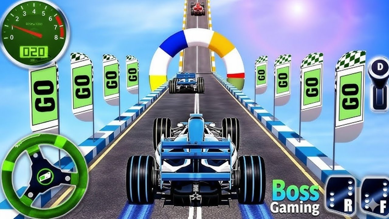 Formula Car Impossible Mega Ramp Jump 🔥 Insane Stunt Racing Challenge | Boss Mega Ramp