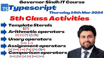 Typescript 5th class activities Lecture #05 Governor Sindh IT Course