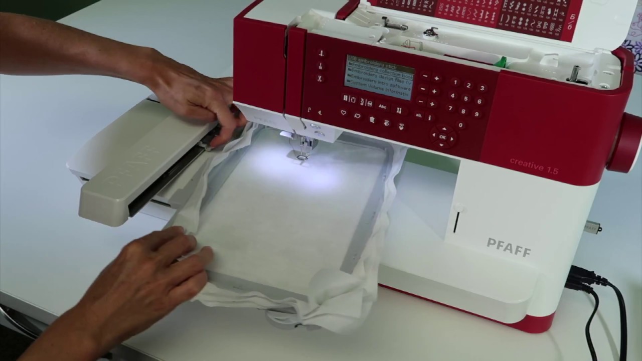 Pfaff creative 1.5 55 Attaching the Embroidery Hoop YouTube