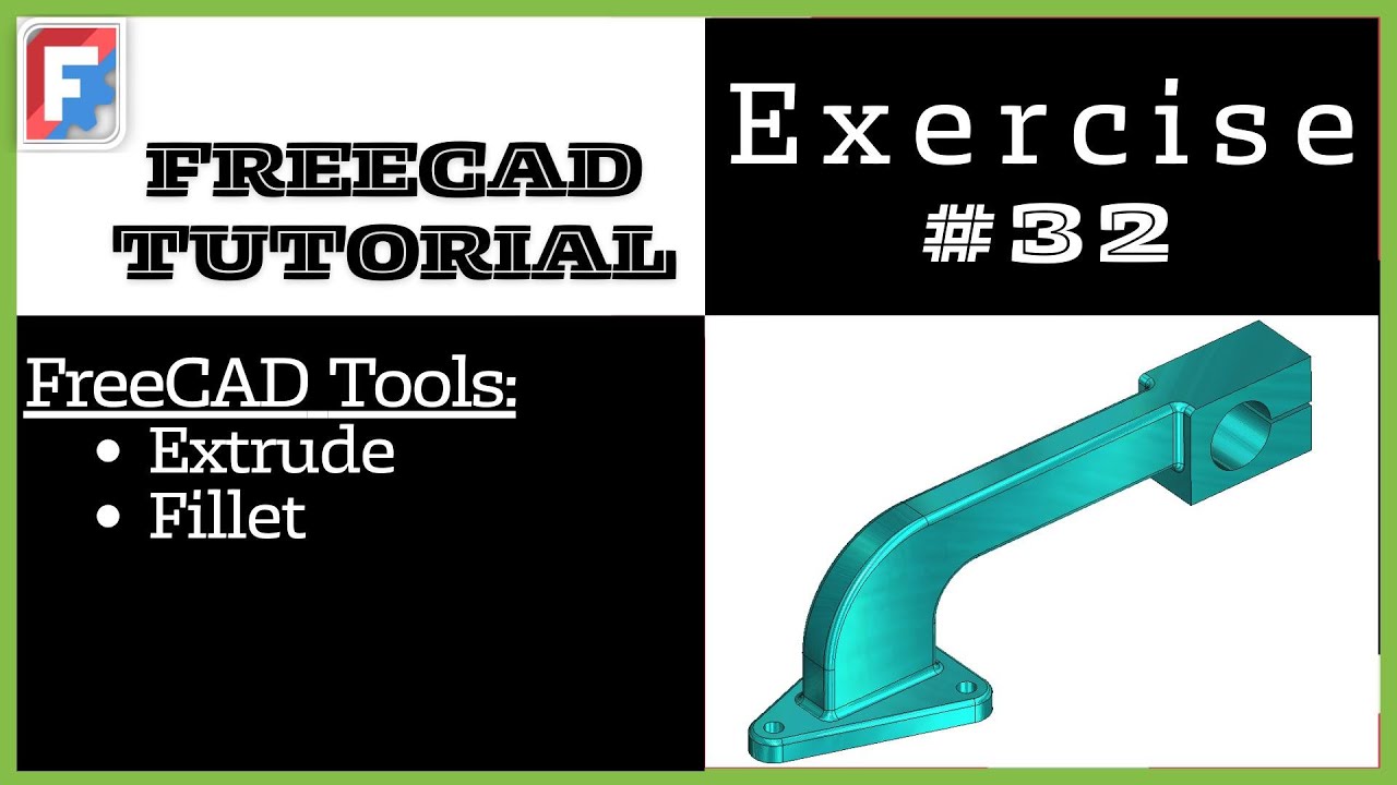 FreeCAD Tutorial for beginners, 3D Exercise #32 - YouTube