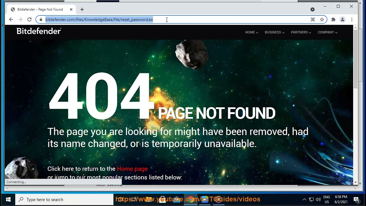 Reset Bitdefender product password