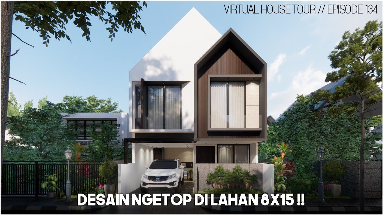 Inspirasi desain rumah modern minimalis 8x15 yang terasa mewah