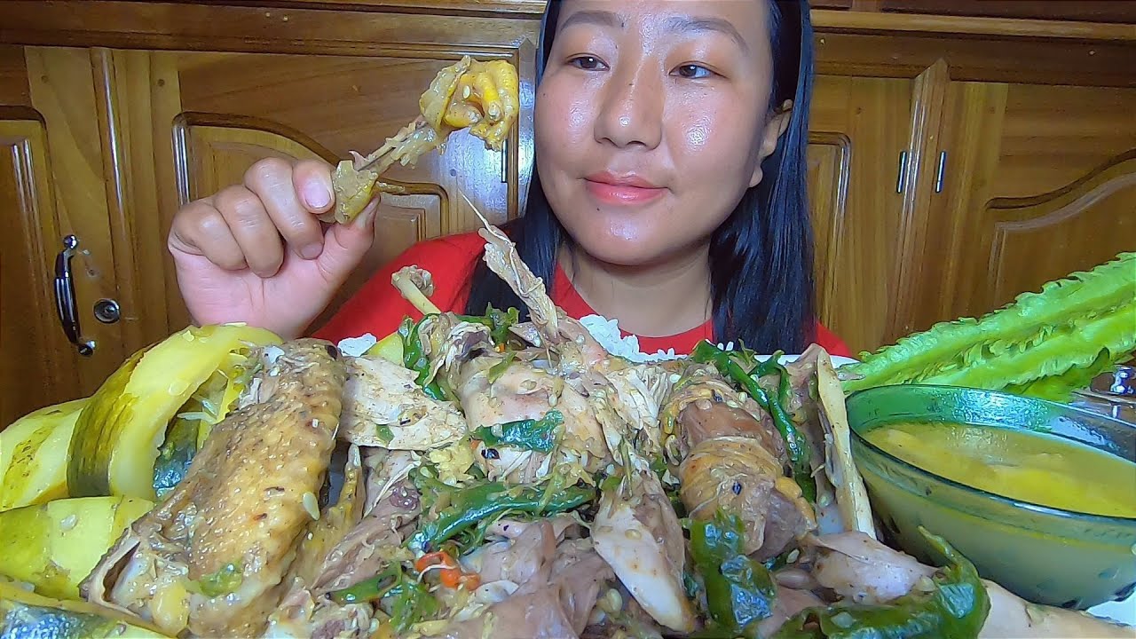 traditional-spicy-chicken-salad-chicken-soup-boiled-pumpkin-and-raw