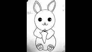 طريقه رسم ارنب  how to draw a easter bunny step byرسم أرنب سهل \ رسم سهل \ تعليم الرسم \رسومات سهله