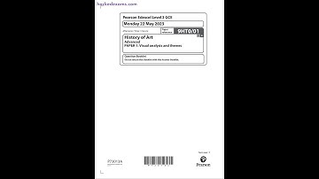 PEARSON EDEXCEL A LEVEL HISTORY OF ART PAPER 1 2023 (9HT0/01: Visual Analysis And Themes)