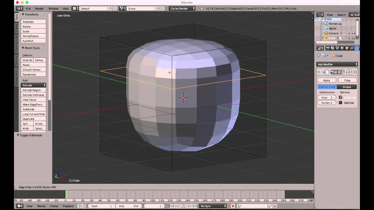 Blender 3D basics tutorial - Loop Cuts - YouTube