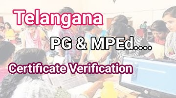 telangana pg and mped | certificate verification | how to upload certificates @srinupetcreations