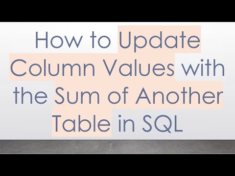 How to Update Column Values with the Sum of Another Table in SQL