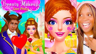 BOOTLEG BEAUTY AND THE BEAST MAKEUP APP IS A MESS! 😂 screenshot 2