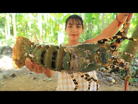 Yummy cooking 300$ GIANT RAINBOW LOBSTER recipe - Cooking skill
