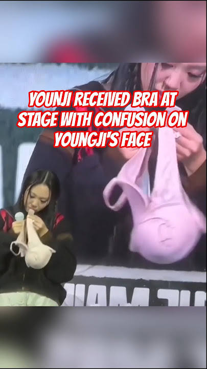 CONFUSION ON YOUNGJI'S FACE AFTER RECEIVING BRA AT STAGE #kpop #funnymemes #youngji #funnyvideo #fyp