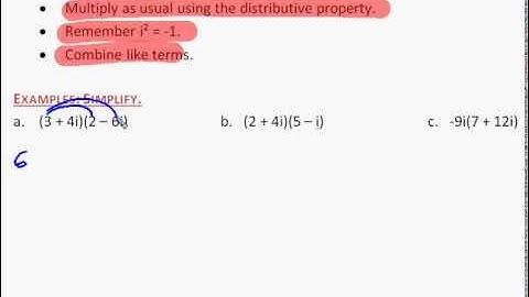 Algebra 2 Lesson 8.2 and 8.3 - Adding, Subtracting, and Multiplying Complex Numbers