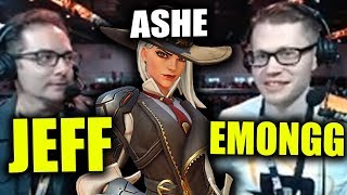 JEFF on EMONGG STREAM (Emongg plays the newest hero ASHE)