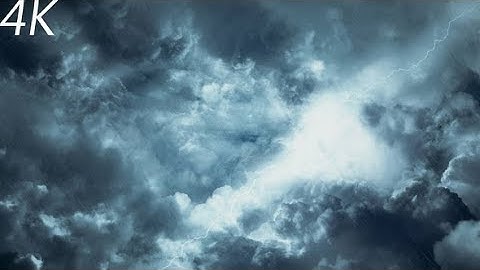 Flying Through Abstract Dark Night Thunder Clouds with Lightning Strikes | Motion Graphics -