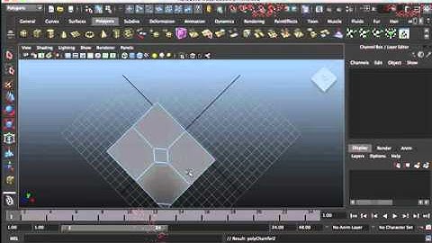 Maya Lesson: 19-Using the Polygon Chamfer tool
