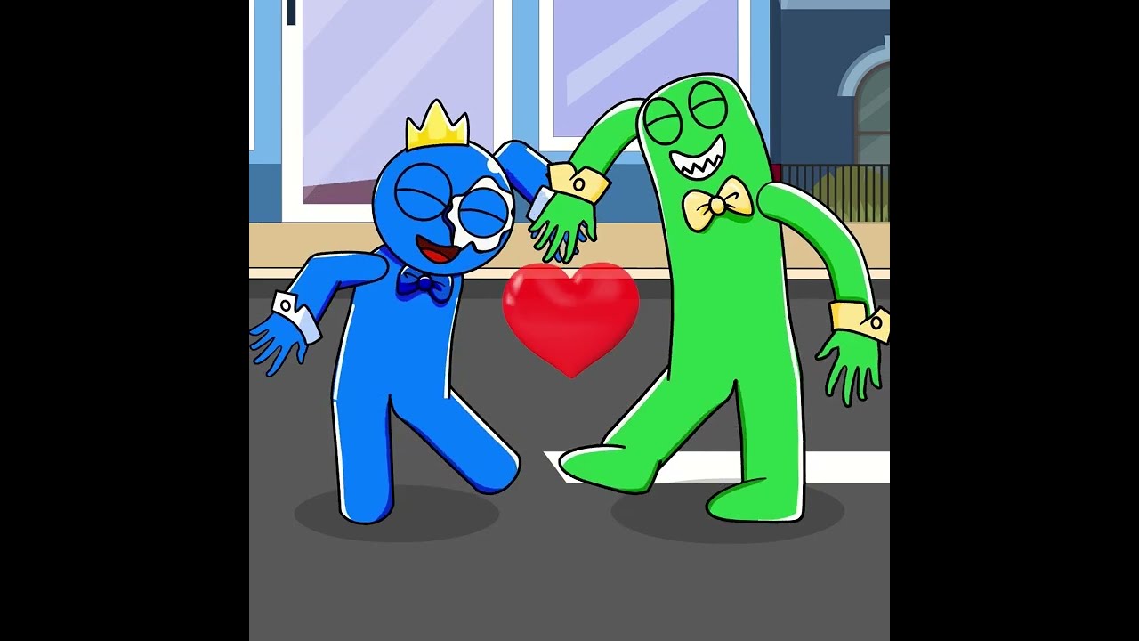 blue x green 💙💚 rainbow friends (Red flags) #shorts #animation #flip