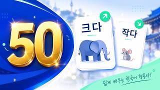 Master TOPIK I: 50 Core Adjectives with English Meanings#korean #koreanlearning#koreanlearningwords