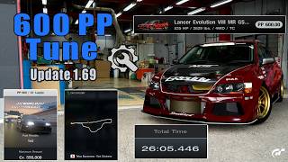 GT7|Lancer Evo VIII MR GSR '04|Tokyo 600pp Build|1.69
