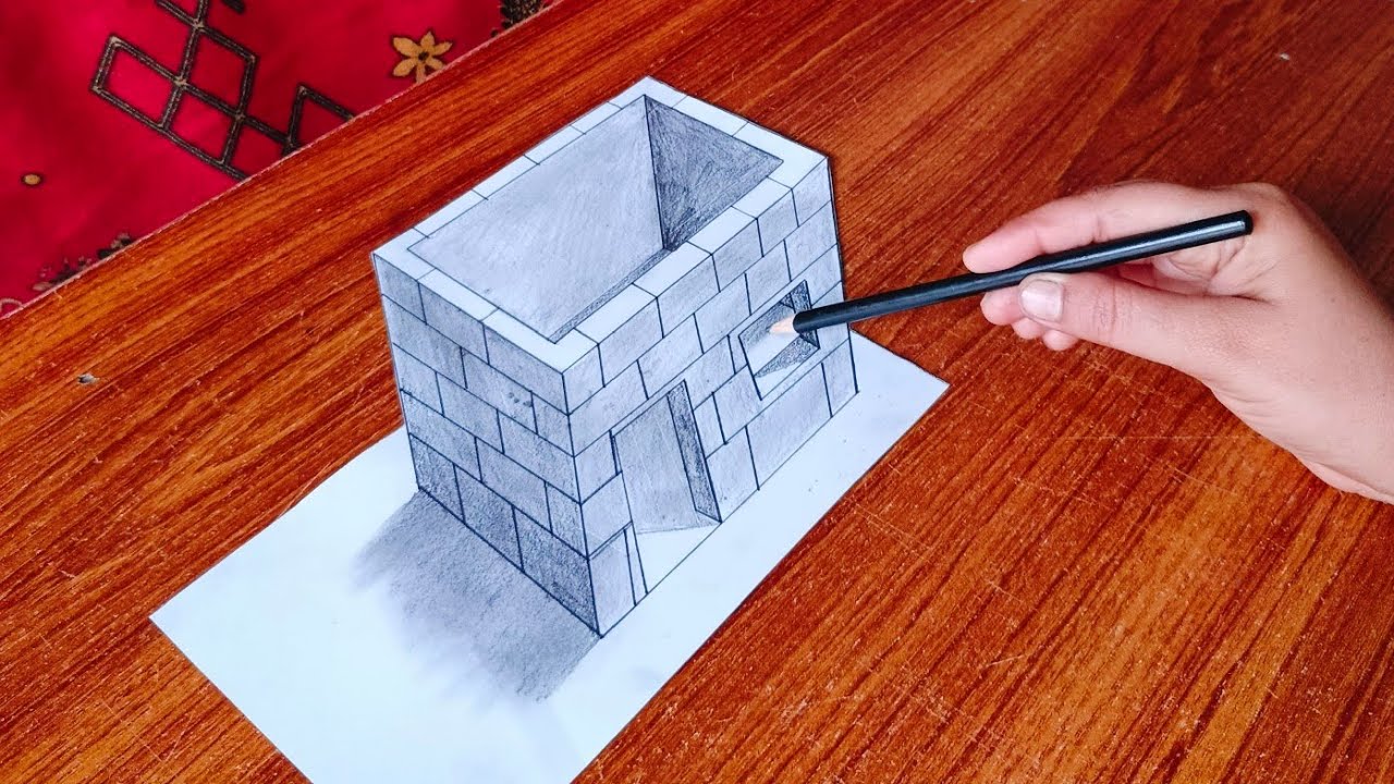 3d drawing easy house on paper - I Mastered 3D Art / How to draw 3d ...