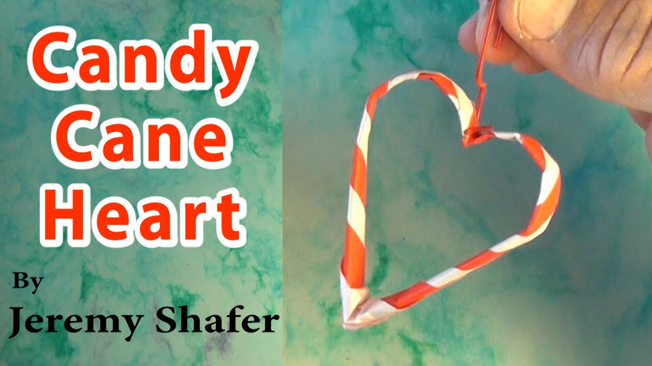 Origami Candy Cane Heart Tutorial by Jeremy Shafer YouTube