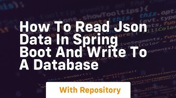 How to read json data in spring boot and write to a database