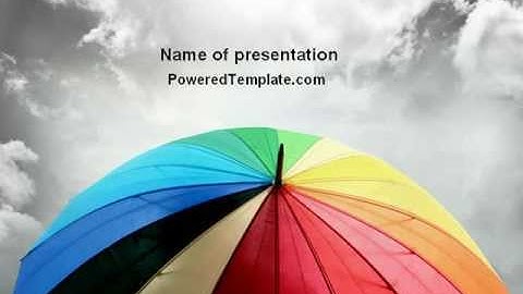 Rainbow Umbrella PowerPoint Template by PoweredTemplate.com