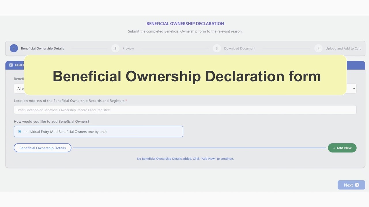 Beneficial Ownership Declaration Form - BO Submission - YouTube