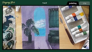 떠오르는 대로 그려봄 (Painting an imagery with acrylic)