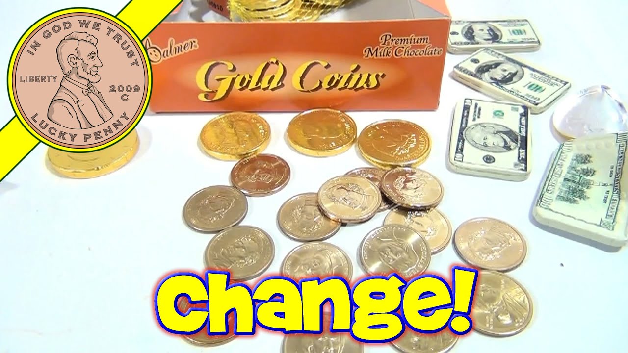 Palmer Chocolate Gold Coins and Real USA 1.00 Presidential Gold Coins