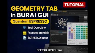 Geometry Tab in BURAI GUI for DFT Calculations | Quantum ESPRESSO