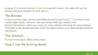 How to Fix jTable Showing True/False Instead of Checkboxes in Java Swing