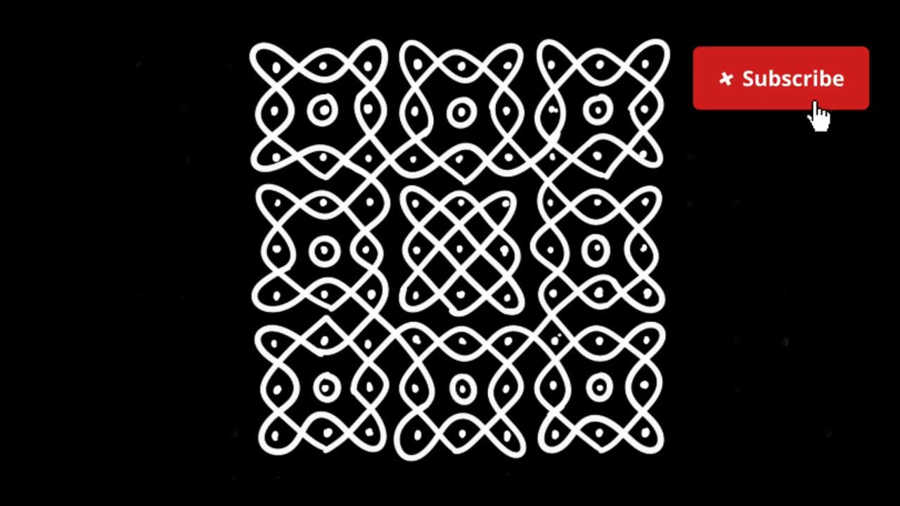 9+9 dots simple Sikku kolangal 🔥 Beginners kolam 🪔 traditional kolam ❤️ muggulu designs 