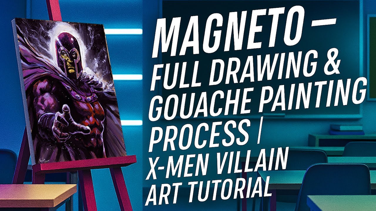 Magneto – Full Drawing & Gouache Painting Process | X-Men Villain Art Tutorial