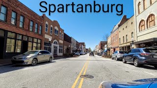 Spartanburg, SC, USA | Driving Tour Downtown | 4K | Slow TV