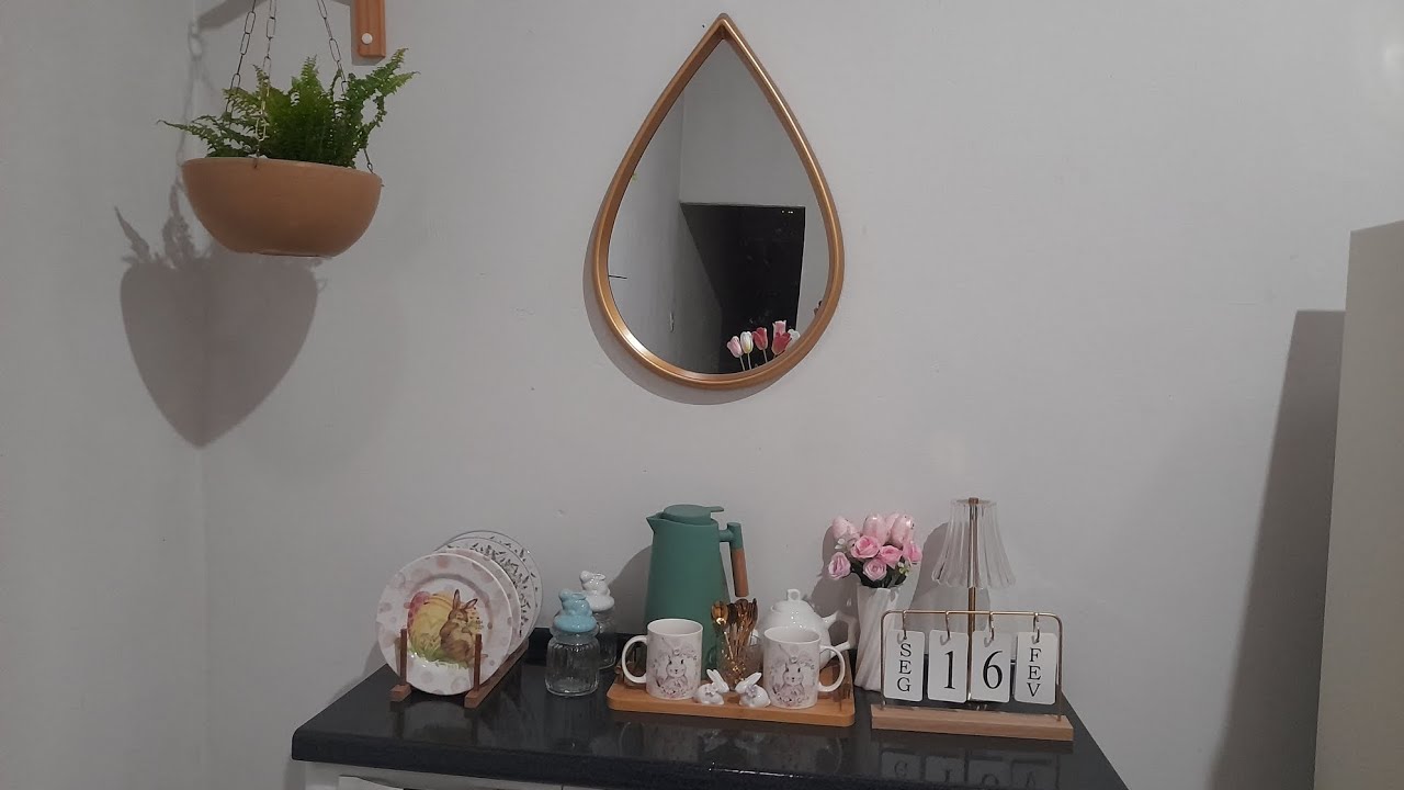 DECOREI O MEU CANTINHO DO CAFÉ /E MINHA BANCADA PRA PÁSCOA 🐰🐇🐰 #4k #páscoa 