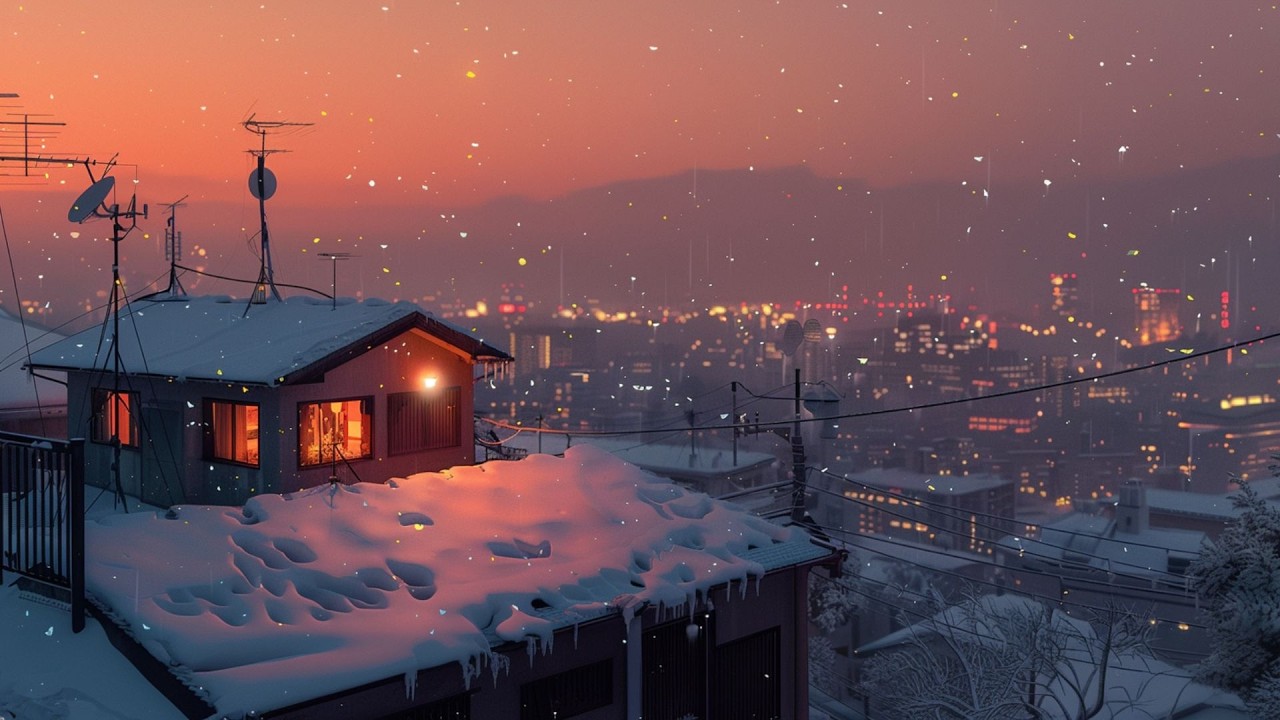 雪降る日本のローファイな雰囲気 | 居心地の良い冬の雰囲気とチルなヒップホップビート 🎶 勉強 集中 睡眠