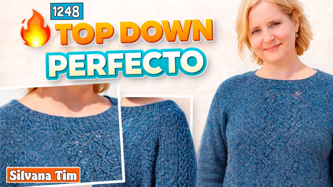 🧶 Aprende a Tejer SWEATER Top Down OVERSIZE | RAGLÁN + Vueltas Cortas ✨