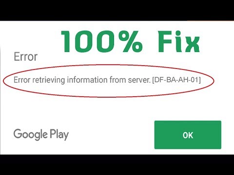 Error While Retrieving Information From Server [DF-BA-AH-01]