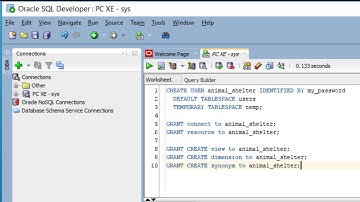 APEX01.SQL01: SQL commands to create a user (schema) and grant roles and privileges
