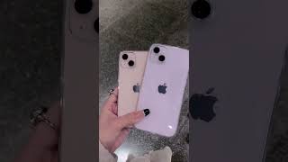 iPhone 14 purple and iPhone 13 pink color comparison is here~ Isn't #iphone14 #shorts