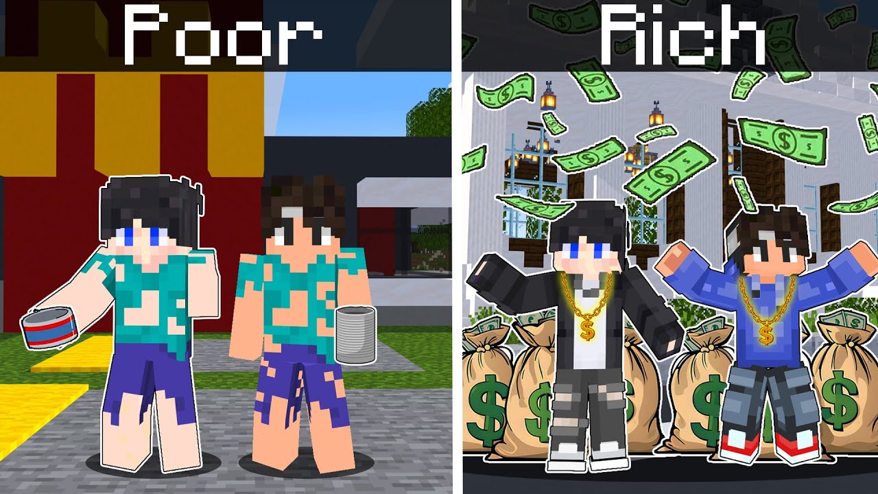 From POOR to RICH Story in Minecraft