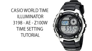 | CASIO WORLD TIME ILLUMINATOR 3198 - AE - Z100W | SALIM REZA | SET UP TIME | SYCN TIME |