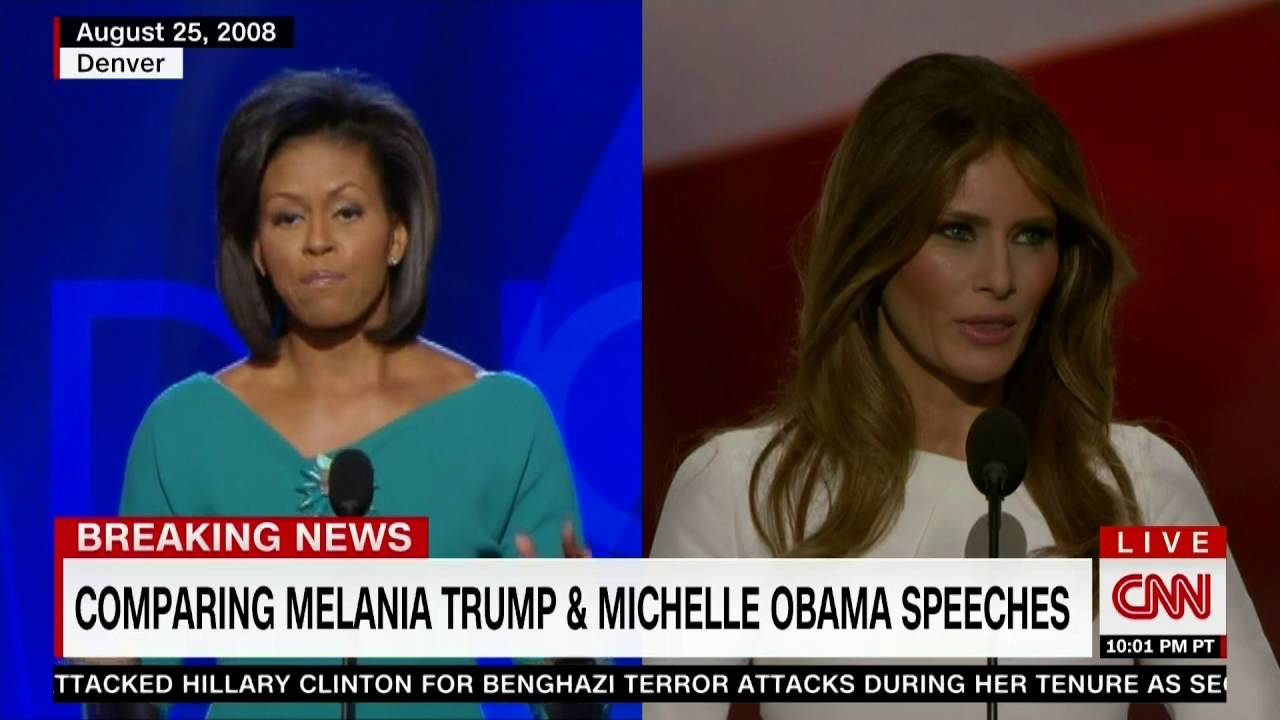 Melania Trump vs Michelle Obama National Convention speech 2008 vs 2016