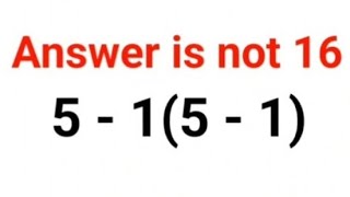 5 - 1(5 - 1) Answer is not 16. Can you solve this IQ test? #math #percentages #ukraine