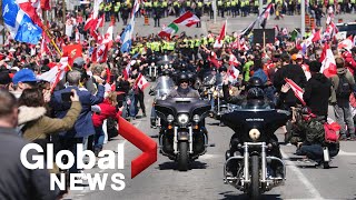 Chants of “freedom” in Ottawa as “Rolling Thunder” motorcycle convoy enters nation’s capital