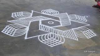 Star padi kolam / beautiful padi kolam / 9*5 dots / pandaga muggulu