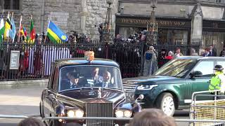 Royals leave Westminster Abbey after Commonwealth Day service