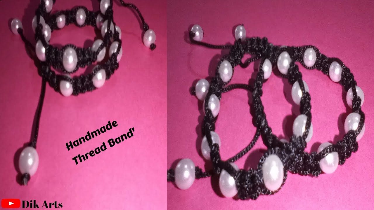 How to make thread band | hand bracelet - YouTube