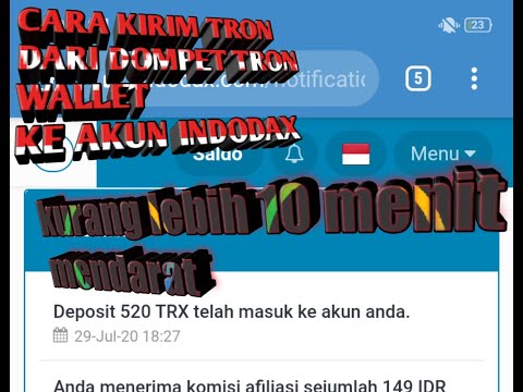 #CARA KIRIM TRON DARI DOMPET TRON KE WALLET INDODAX