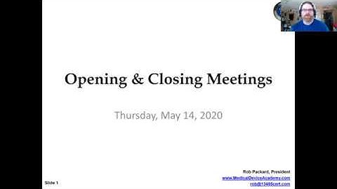 Remote Audit Opening and Closing Meetings